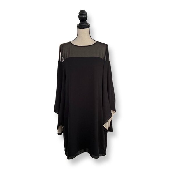 Halston Heritage black beige evening collection blouse size 8 - Picture 1 of 7